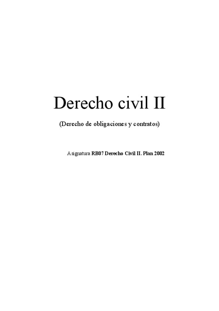 Derecho Civil II (Derecho de obligaciones y contratos) Universidad Jaime I